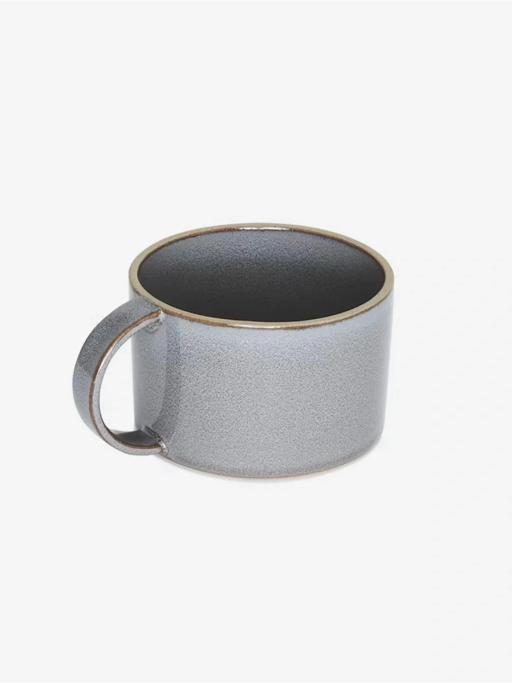 Departo Sturdy Glazed Ceramic Coffee or Tea Mugs Ivory & Slate Grey Set of 4